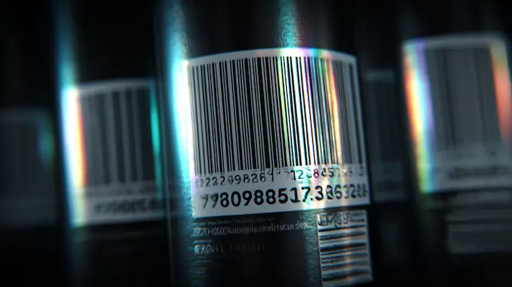 GTIN and EAN barcode labeling on technical product packaging
